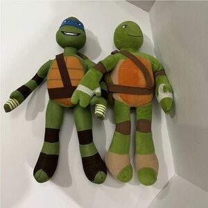 lot of 2 Ninja Turtle Plush Toy 17” blueEye Mask Raphael